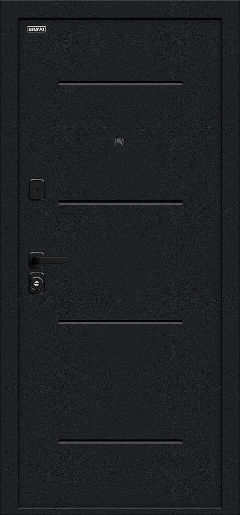 Фото Входная дверь Граффити-1 Инсайд/SBlack Букле черное/Look Art BR6222 внешняя сторона