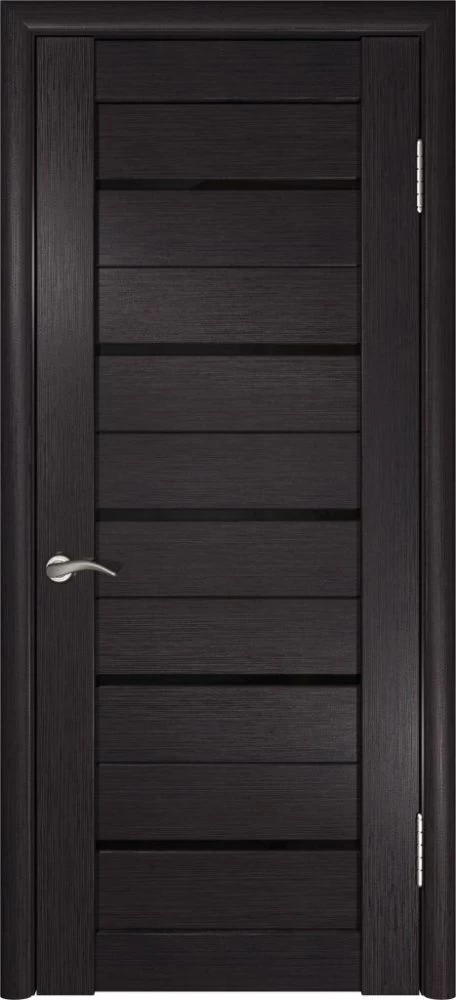 Фото Межкомнатная дверь ЛУ-22 (Венге, стекло лакобель черное, 900x2000)