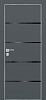 Межкомнатная дверь PX-17  AL кромка с 4-х ст. Графит матовый